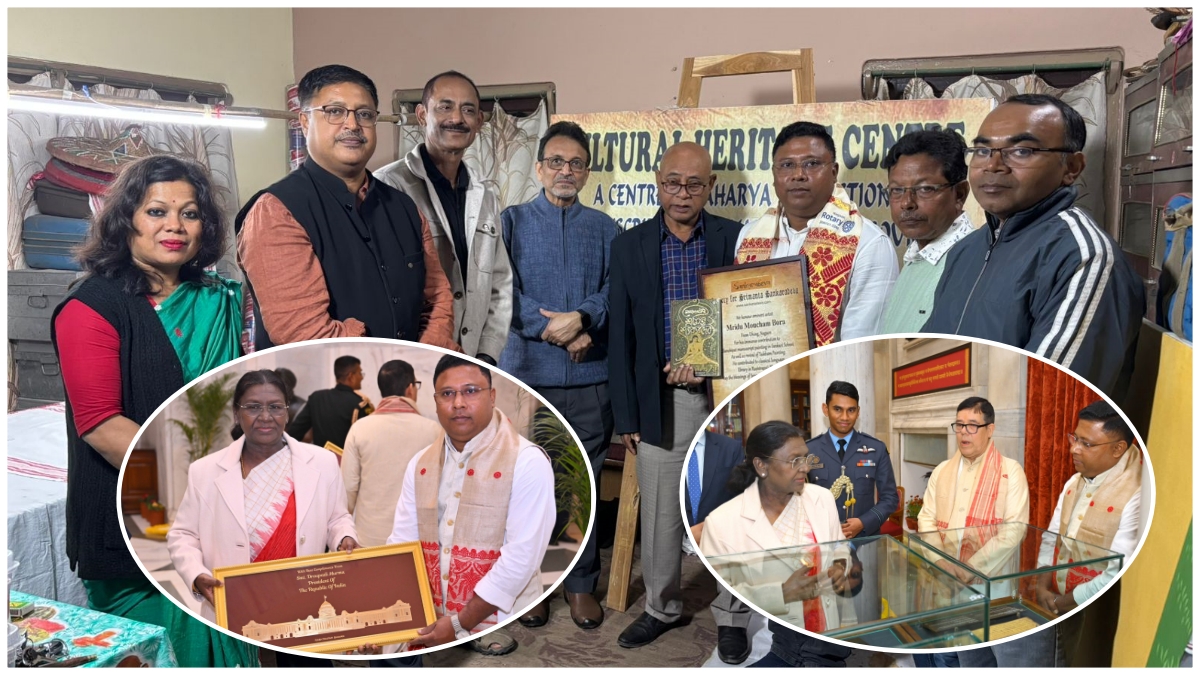 Assamese Manuscript Art by Mridu Mausam Bora displayed at Rashtrapati Bhavan