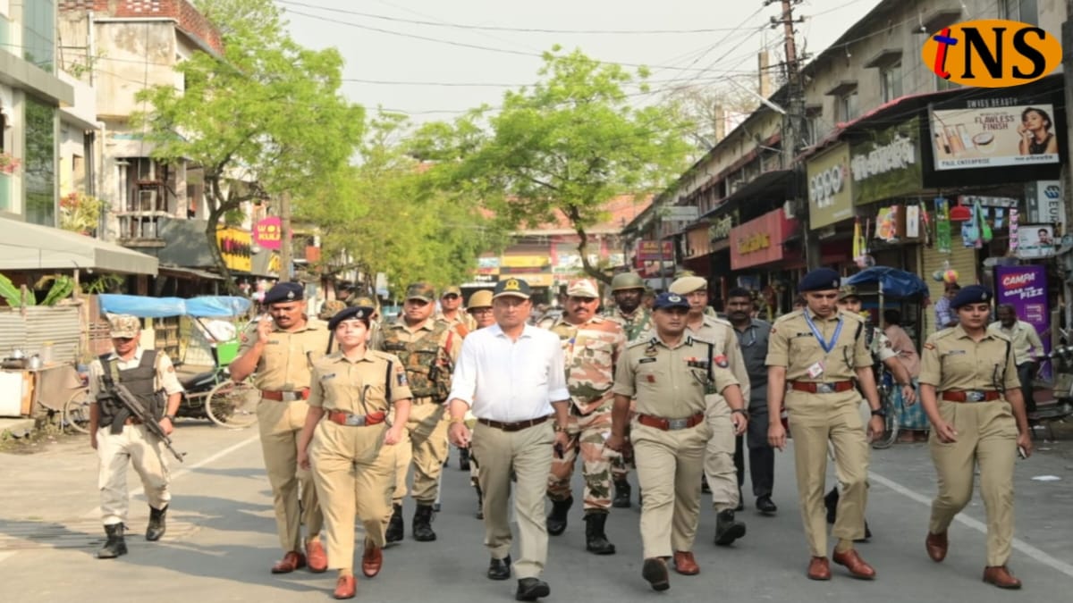 DC-SP Lead Election Security March in Nagaon to Ensure Peaceful Polls