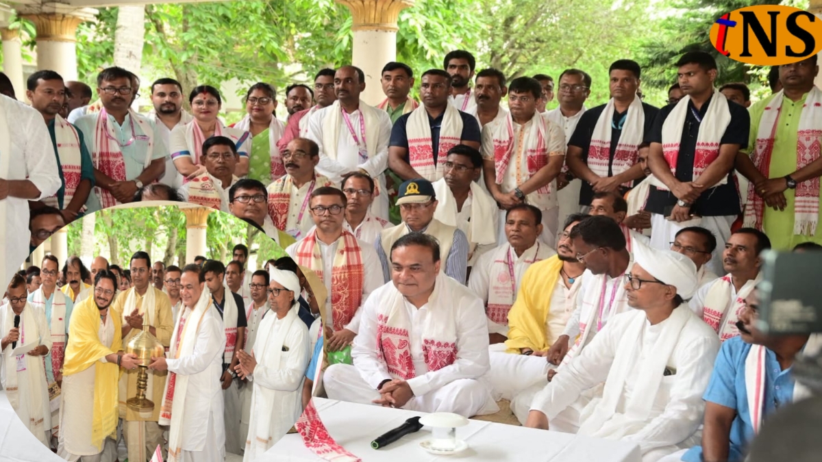 Himanta Biswa Sarma Visits Bordowa, Vows to Follow Srimanta Sankardev’s Ideals